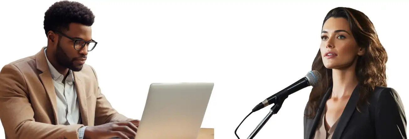 Sabine Mutumba, Ein Mann, der am Laptop arbeitet